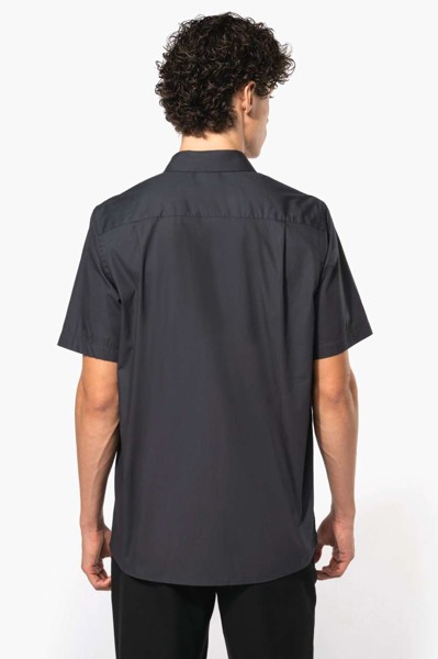 Men's Short-Sleeved Cotton Poplin Shirt - White / M