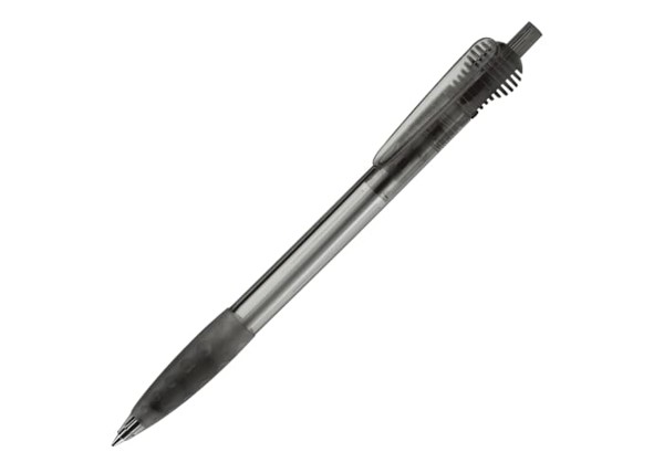 Cosmo ball pen transparent rubber round clip - Transparent / Black