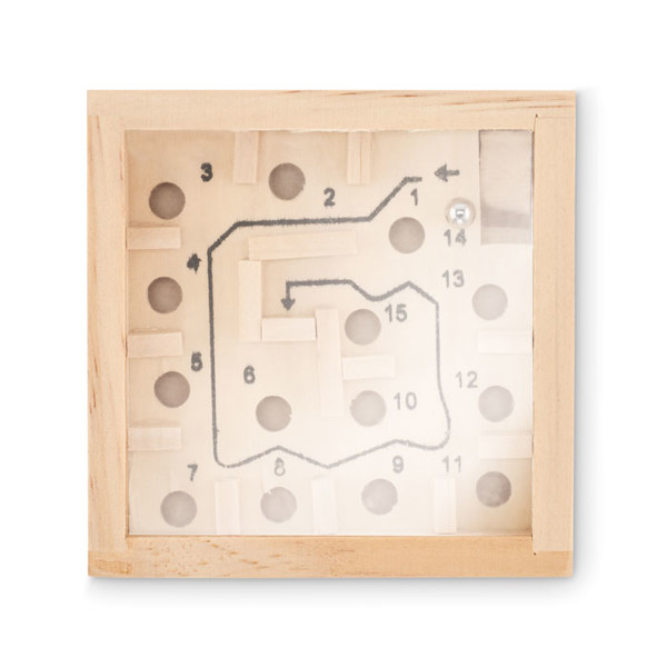 Zuky labyrinth game, pine wood, 90x90 mm