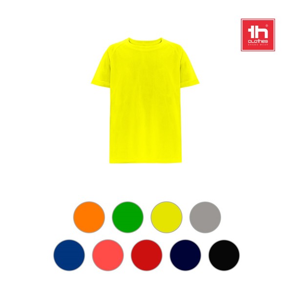 THC MOVE KIDS. T-shirt technique à manches courtes en polyester pour enfants - Vert Citron / 12