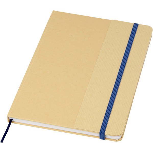 Carnet à couverture rigide A5 Nelida en carton recyclé - Bleu océan