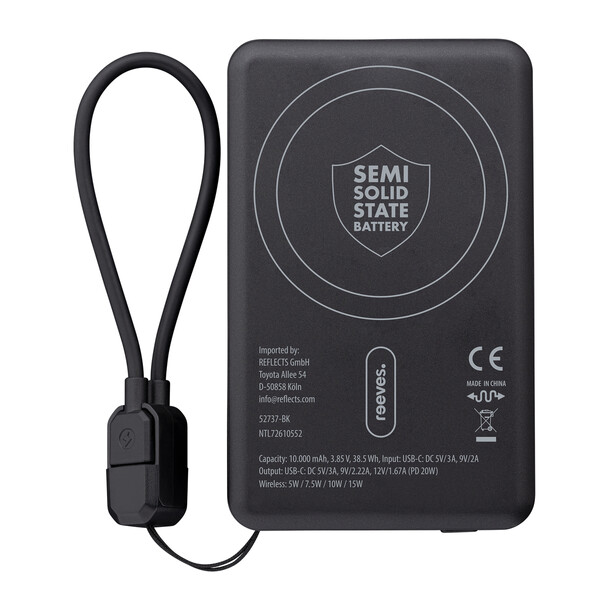 Powerbank sans fil magnétique 15W WATTRON PRO X ALU - noir / 10000 mAh