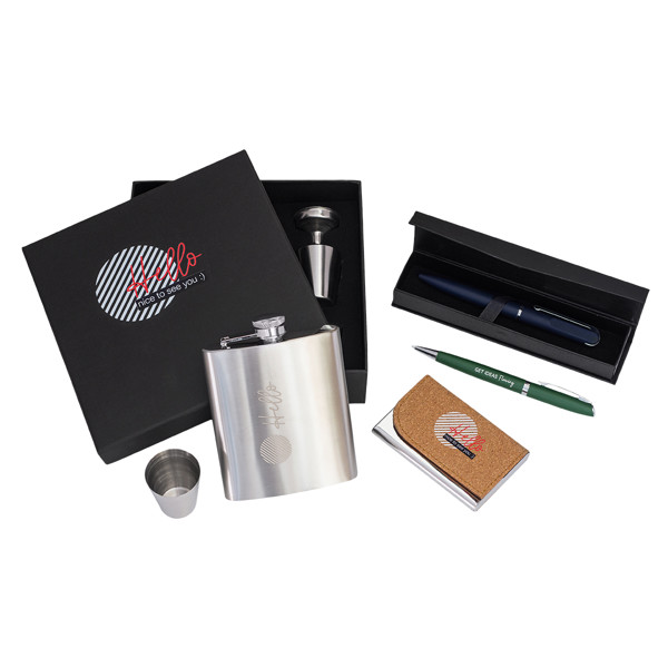 Lucan hip flask set - Silver