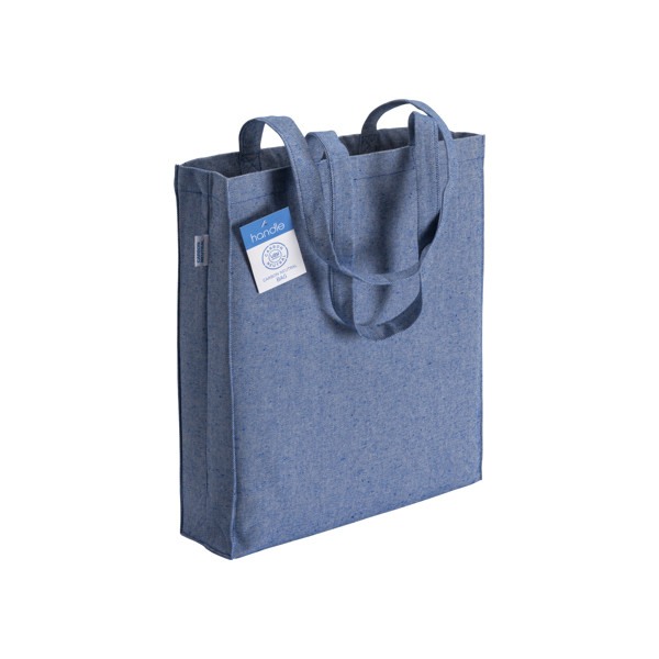 280 G/M2 Recycled Cotton Carbon Neutral Shopping Bag, Long Handles And Gusset - Royal