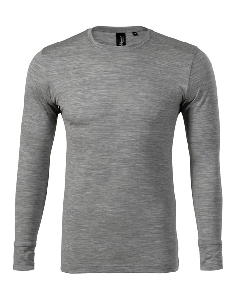 Tričko Pánske Malfini Premium® Merino Rise Ls - Tmavosivý Melír / XL