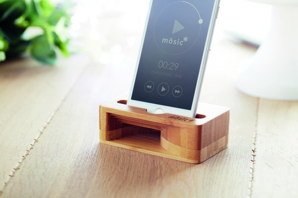 Bamboo phone stand-amplifier Caracol
