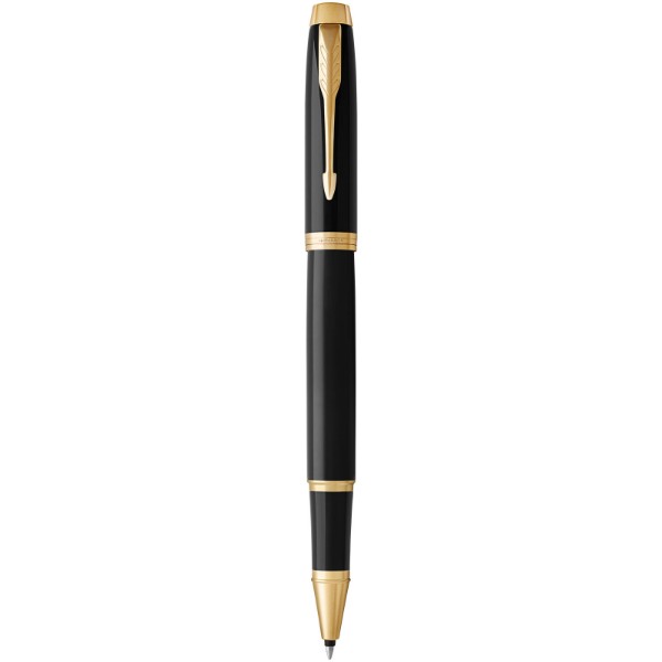 Parker IM rollerball pen (black ink) - Solid Black / Gold
