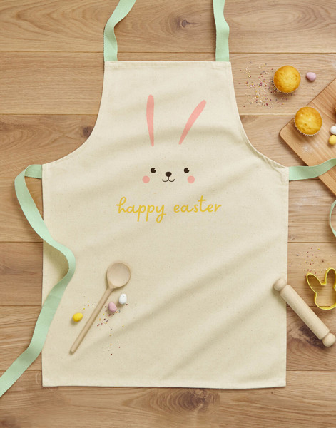 Fairtrade Cotton Junior Craft Apron - Natural / Pistachio / ONE SIZE