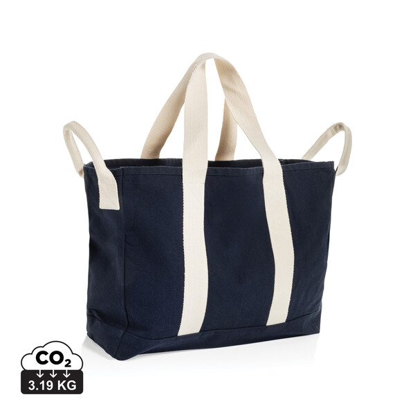 Sac de plage en toile recyclée 400g/m² BEAU AWARE™ - Bleu Marine