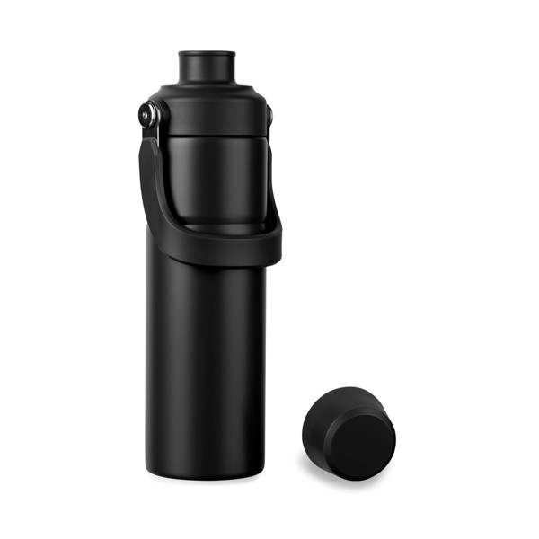 VINGA Baltimore trek RCS fľaša z rec. Nerez. ocele 600 ml - Čierna