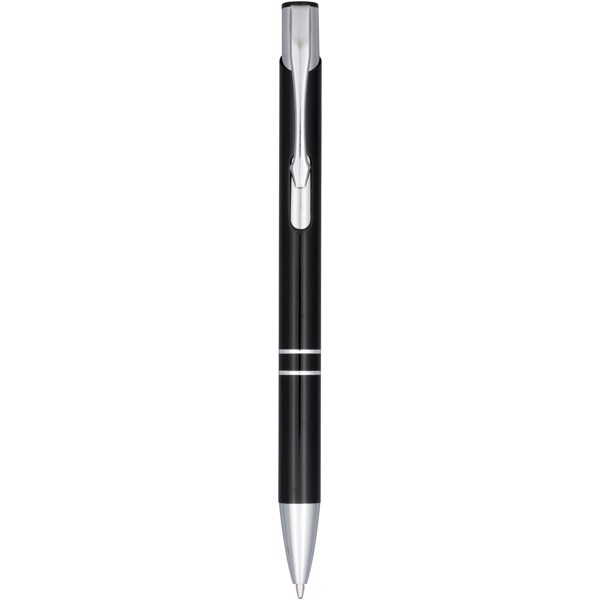 Moneta anodized aluminium click ballpoint pen - Solid Black