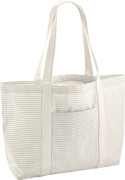 Bio-Baumwoll Shopper mit Streifen Westford Mill | W 255 - Grey Stripe / onesize