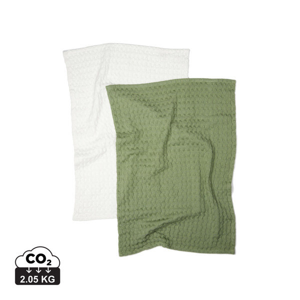 VINGA Cromer waffle kitchen towel, 2 pcs - Green