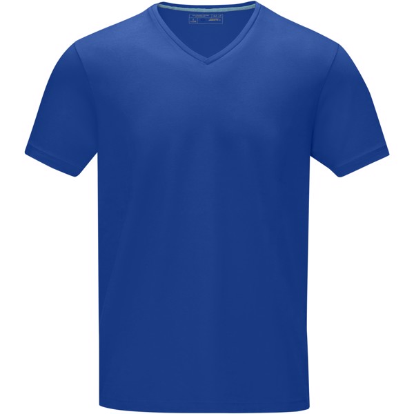 Kawartha short sleeve men's GOTS organic V-neck t-shirt - Blue / L