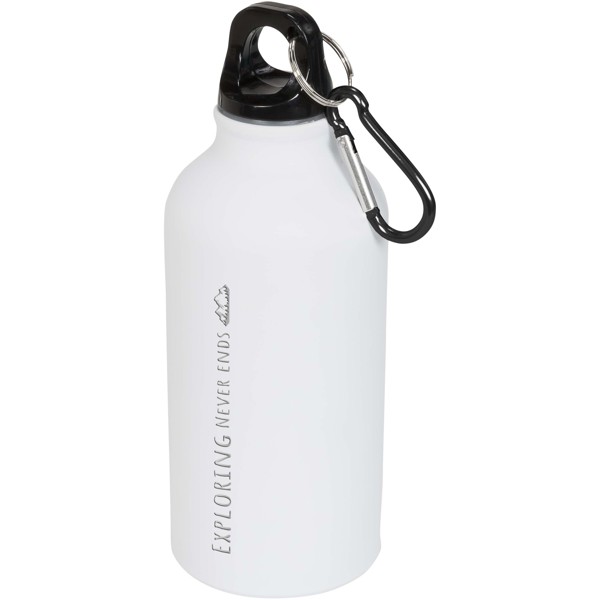 Oregon 400 ml matte water bottle with carabiner - White