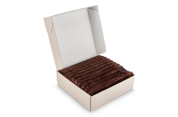 Couverture en polaire recyclée Sagaform Esther 130 x 170 cm - Marron foncé
