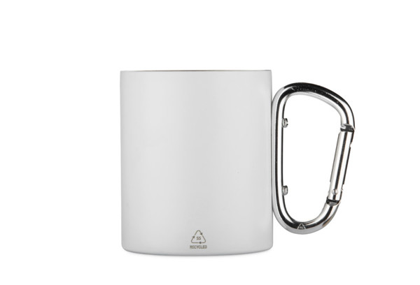 Recycled stainless steel mug VIVO 250 ml - white