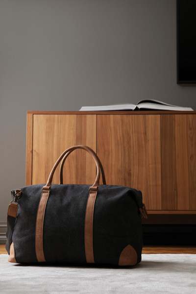 Vinga Bosler duffelbag recycled canvas 40x50x20 cm - Black