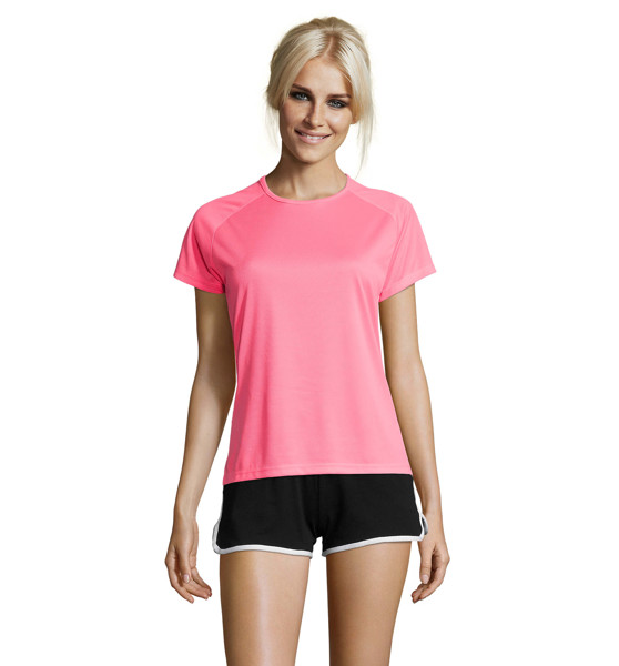 SPORTY WOMEN T-SHIRT  140g - Rosa Neon 2M