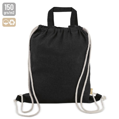 COTTON BAG + BACKPACK - Black / Black