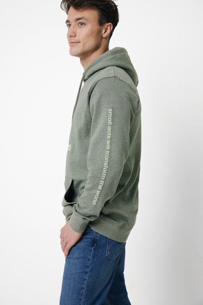 Sweat à capuche en coton recyclé et non teinté Iqoniq Torres - Heather Green / XXS