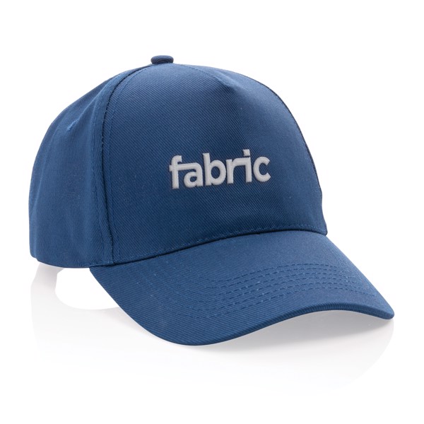 Casquette 5 panneaux en coton recyclé 280gr IMPACT - Bleu Marine
