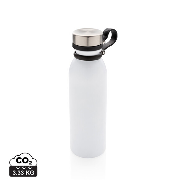 Copper vacuum insulated bottle with carry loop - White