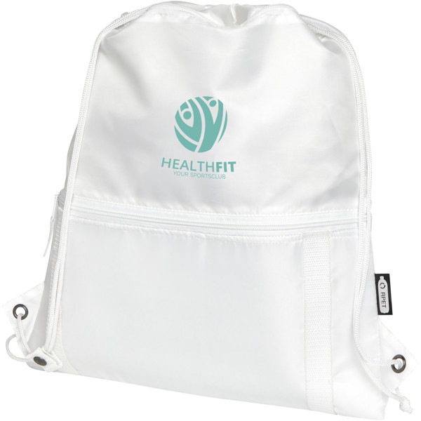 Sac isotherme 9 L recyclé avec cordon de serrage Adventure - Blanc