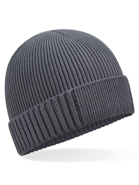 Organic Cotton Engineered Patch Beanie - Graphite Grey