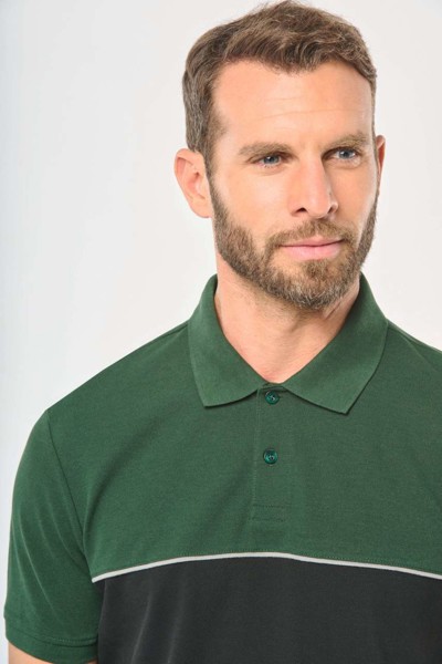 Unisex ekološki prihvatljiva dvobojna polo majica kratkih rukava - Crna / Tamno Siva / XL