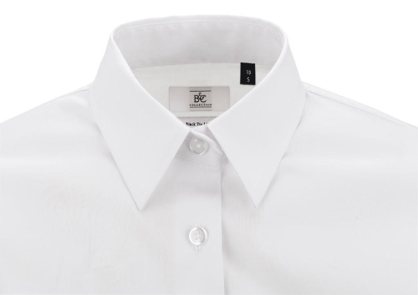 Black TieLSL / Women Poplin Shirt - White / 3XL