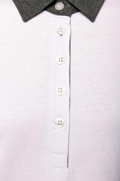 Ženska dvobojna polo majica od džerseja - Bijela / Navy / XL