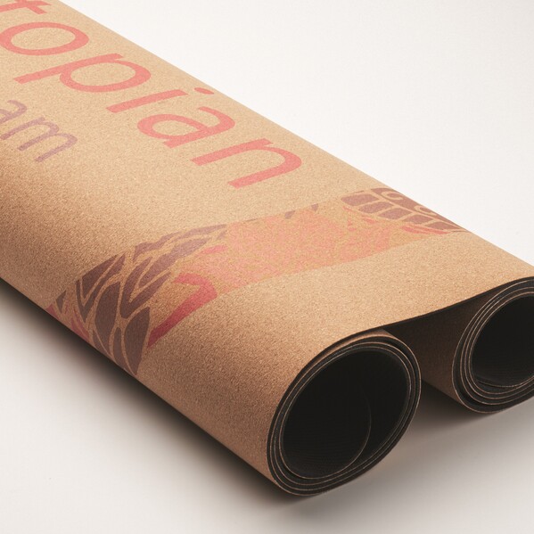 100% Cork & Rubber yoga mat - Full colour