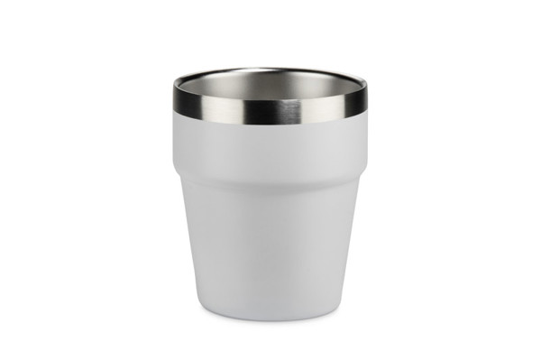 Recycled stainless steel mug MAKEL 300 ml - white
