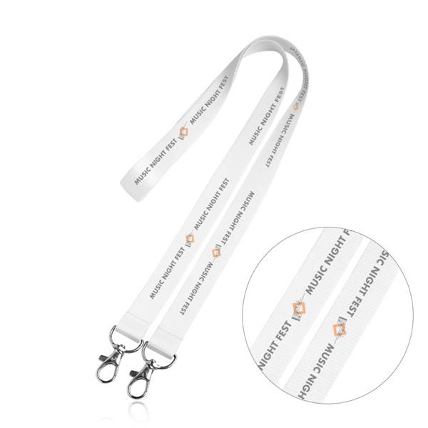 Lanyard Em Poliéster Com Dois Mosquetões - Branco / U