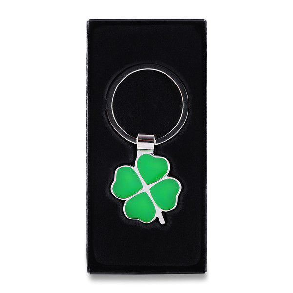 Clover Luck keyring - Green / Silver