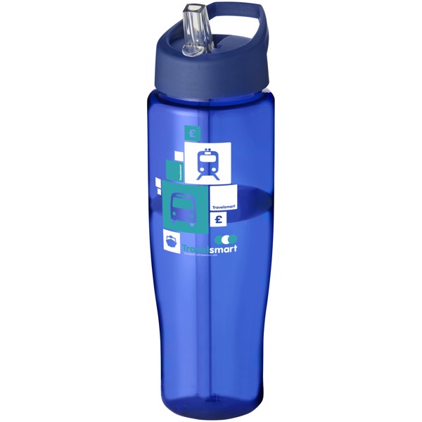 Bidon H2O Tempo® o pojemności 700 ml z wieczkiem z słomką - Niebieski