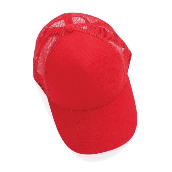 Impact AWARE™ 190gr Brushed rCotton 5 Panel Trucker-Cap - Rot