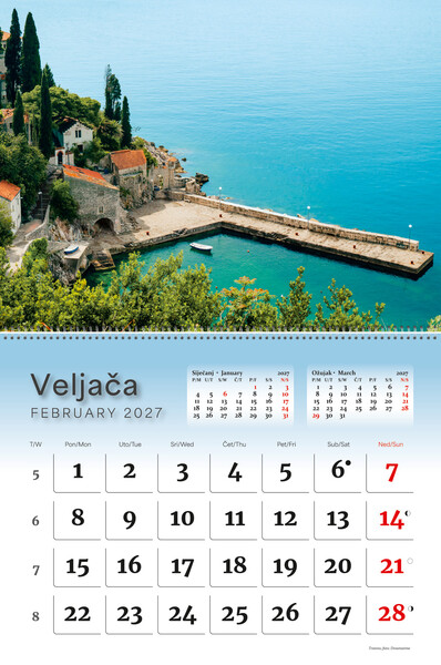 Preklopni zidni kalendar – Obala i more