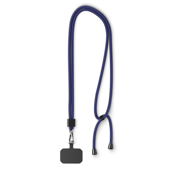 Crossbody, trendy 2-tone cord phone holder made of recycled polyester (rPET) - Reflex Blue C / Black accessories