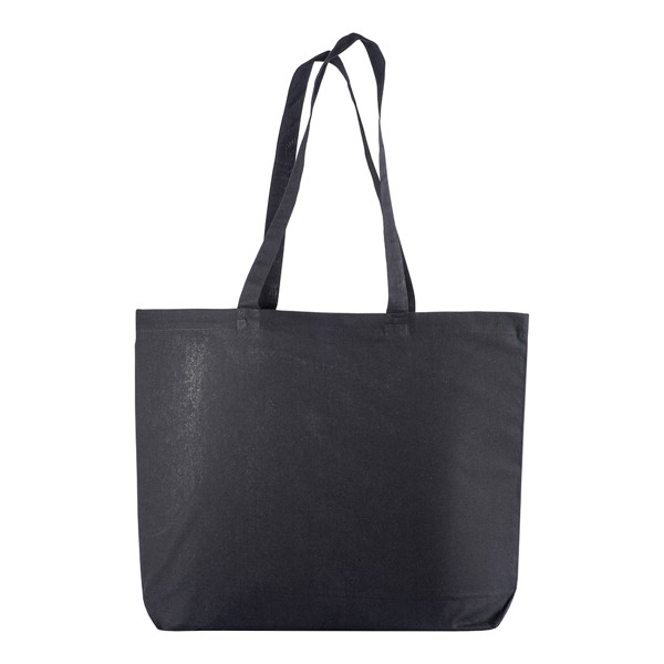 135 G/M2 Cotton Shopping Bag, Long Handles And Bottom Gusset - Black