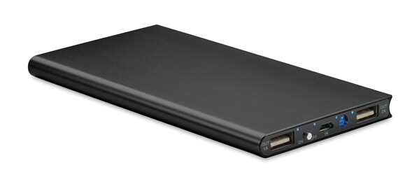 Solární power banka 8000 mAh Solar Powerflat - Černá