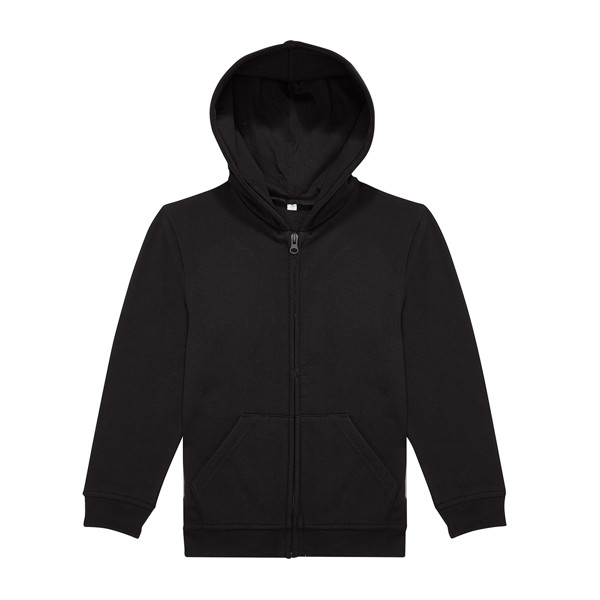Sweatshirt B&C Id.334 Zip Hood Kids - Negro / 12_13
