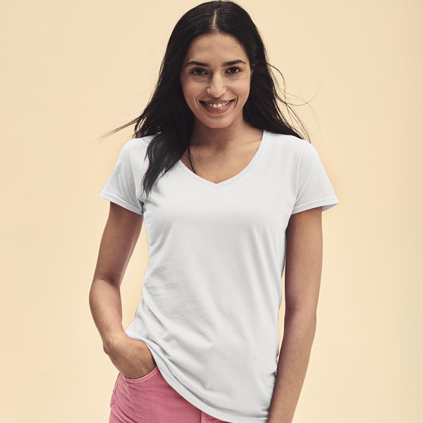 Camiseta Mujer Blanca Iconic V-Neck - Blanco / XS