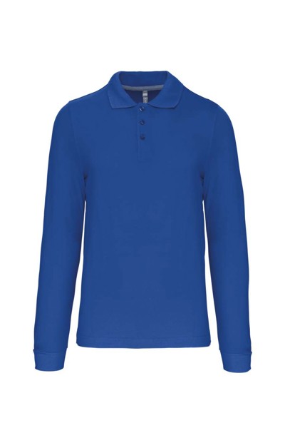 Muška polo majica dugih rukava - Light Royal Plava / 2XL