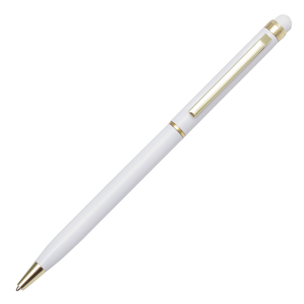 Touch Tip Gold aluminium ballpen - White