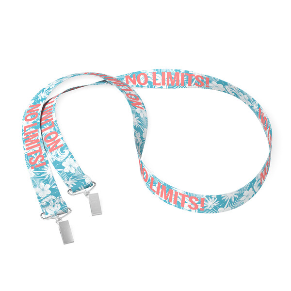 Cordino in poliestere riciclato (RPET) sublimato con 2 clip - 20mm Larghezza / L4 Clip Bulldog