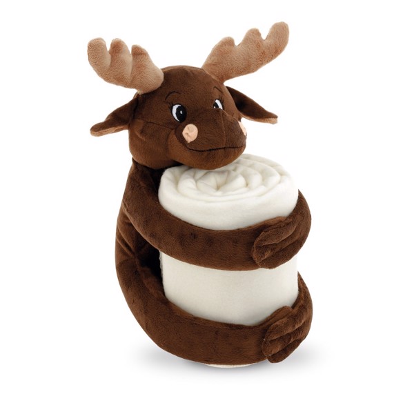 PS - MOOSE. Plush reindeer with polar fleece blanket
