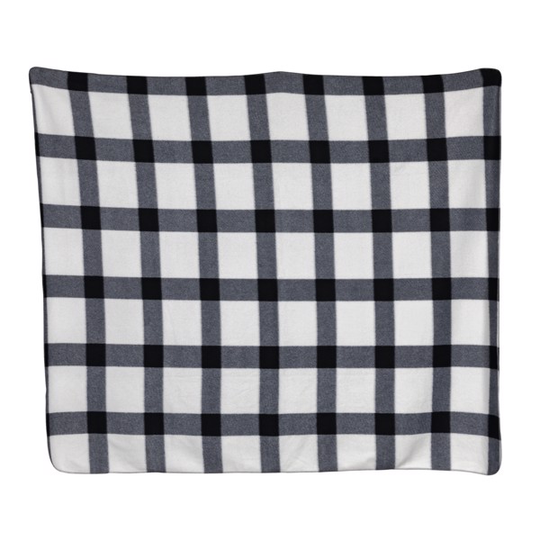 Soft plaid fleece blanket - White