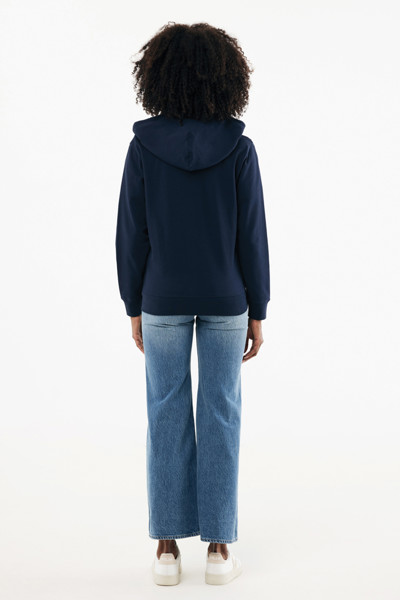 Mikina na zip s kapucí IQONIQ Abisko z recykl. bavlny - Námořní Modř / 5XL